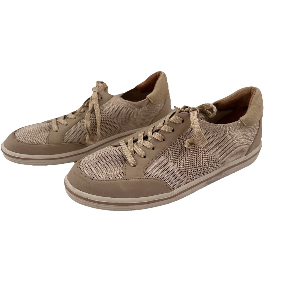Kelly & Katie ELLIS Women's Sneakers MISMATCH Size 10M Gold Beige Knit